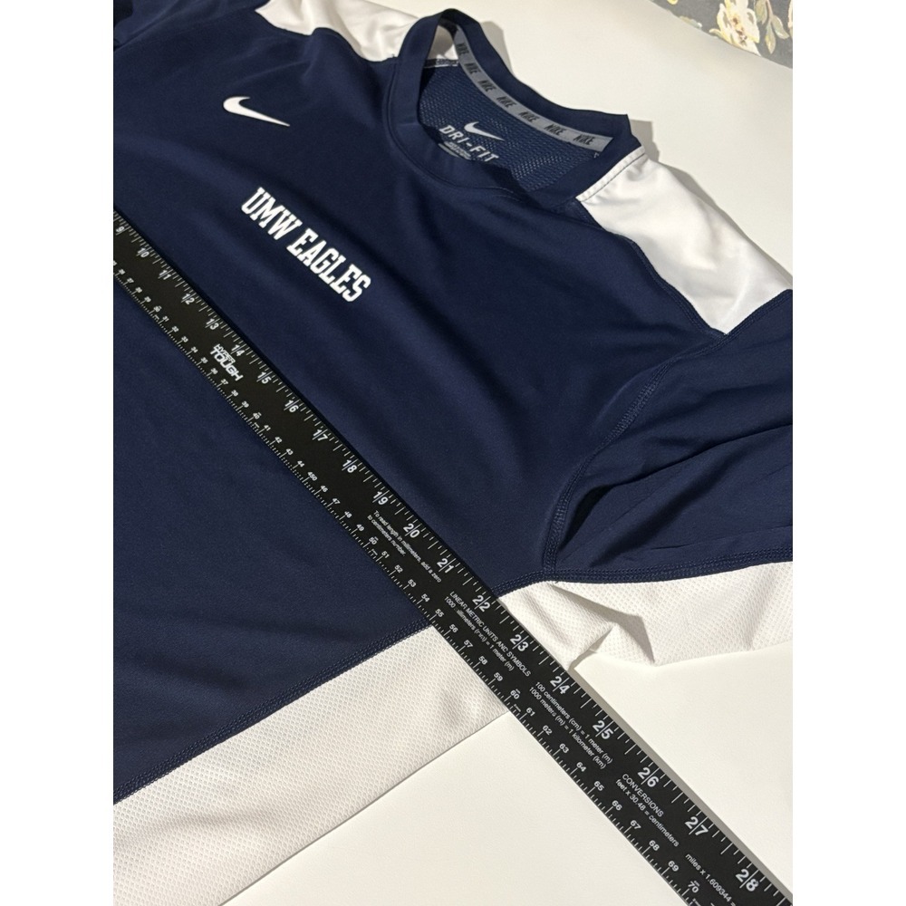 UMW Eagles Shirt Long Sleeve Mens Navy Nike Warm Up Jersey Team Sz L Dri Fit - Picture 5 of 6